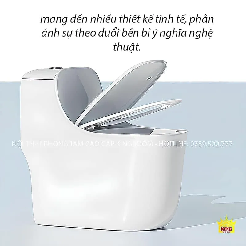 Bồn Cầu 1 Khối Aqua S16 thiết kế tinh tế với nắp mở