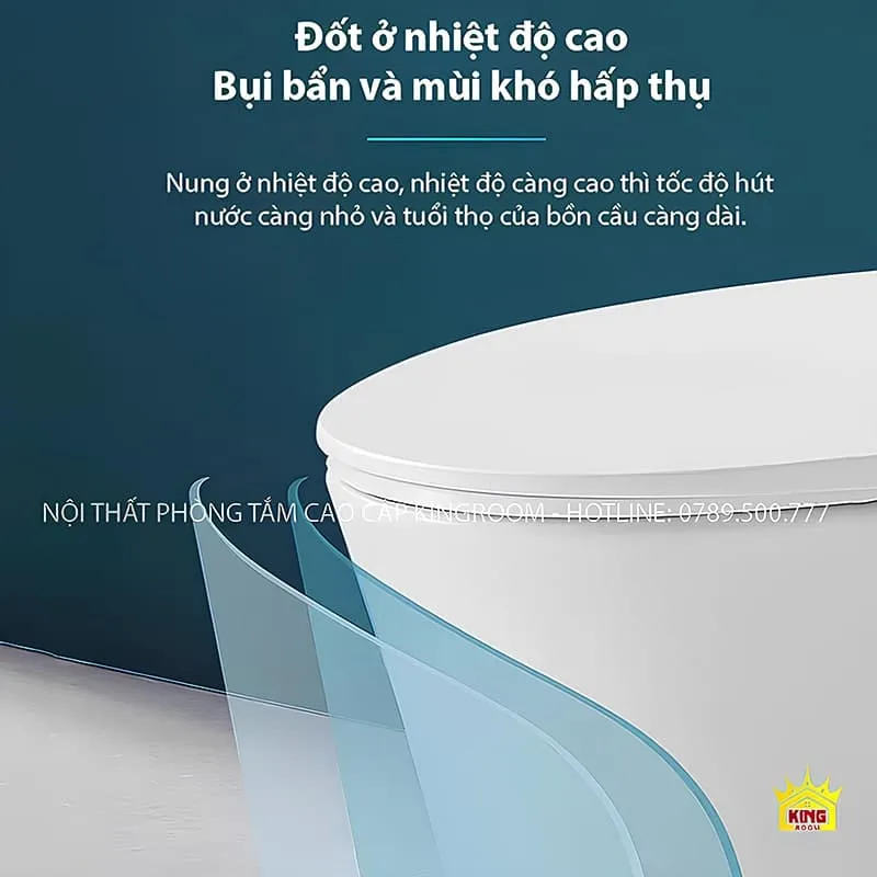 Bồn cầu với công nghệ đốt nhiệt độ cao chất bẩn và mùi khó hấp thụ