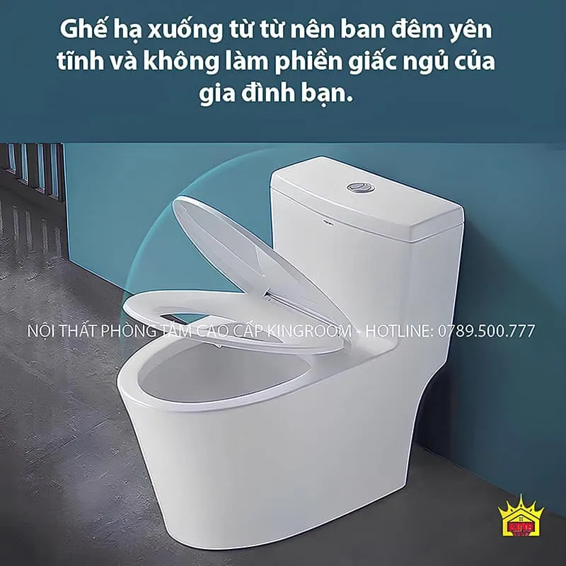 Nắp bồn cầu hạ xuống nhẹ nhàng