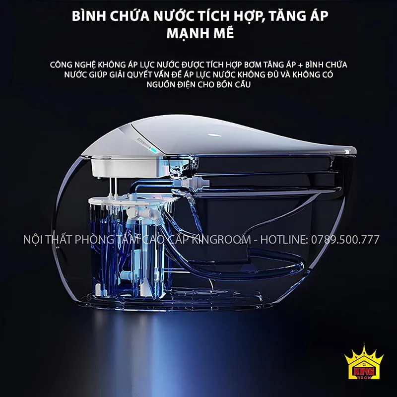 Bồn Cầu Thông Minh DA8 với hệ thống bình chứa nước tích hợp và bơm tăng áp