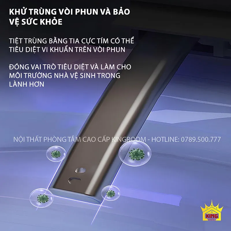 Khử trùng vòi phun của Bồn Cầu Thông Minh DA8 bằng tia cực tím