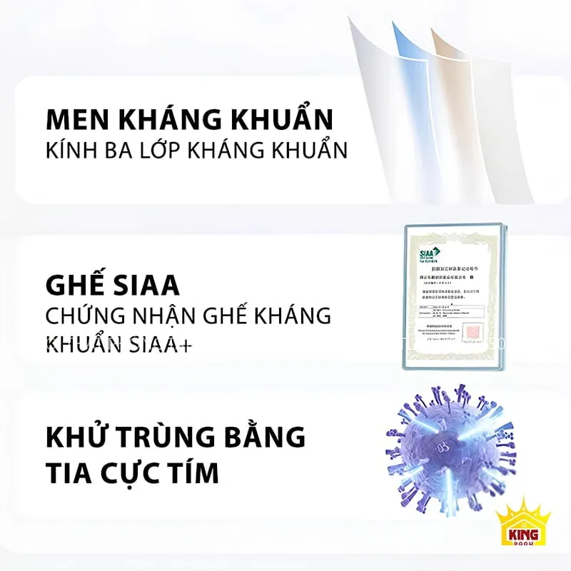 Bồn cầu thông minh với men kháng khuẩn, khử trùng bằng tia cực tím.