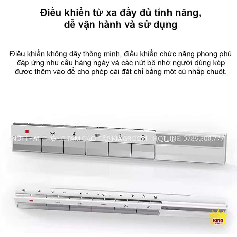  Điều khiển từ xa thông minh của Bồn Cầu Thông Minh KS5 với nhiều tính năng phong phú.