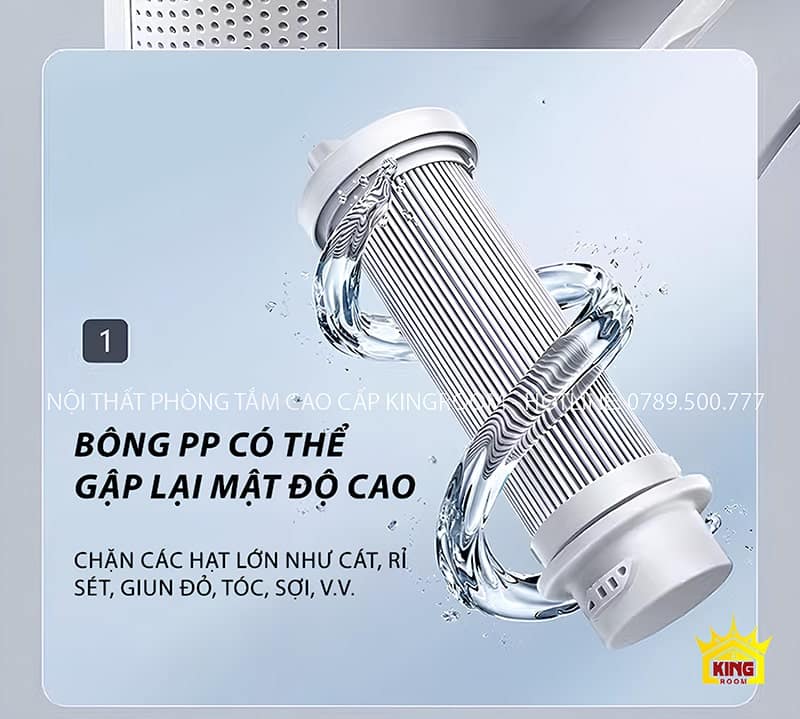 Bông PP gấp của bồn cầu thông minh MS9-Kingroom, có khả năng lọc các hạt lớn và bụi bẩn.