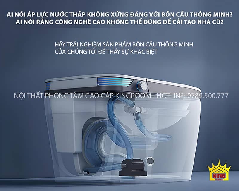 Bồn cầu thông minh NA5 với hệ thống tạo áp lực nước mạnh mẽ