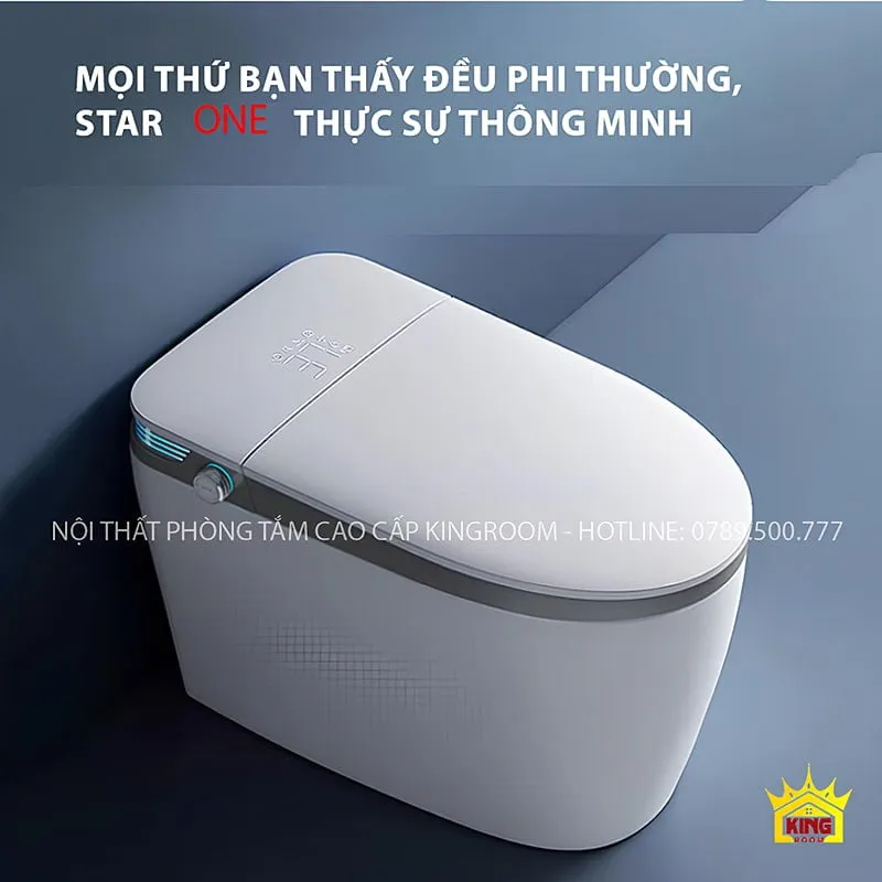 Bồn cầu thông minh NA5 nhìn từ trên với thiết kế tinh tế gọn gàng