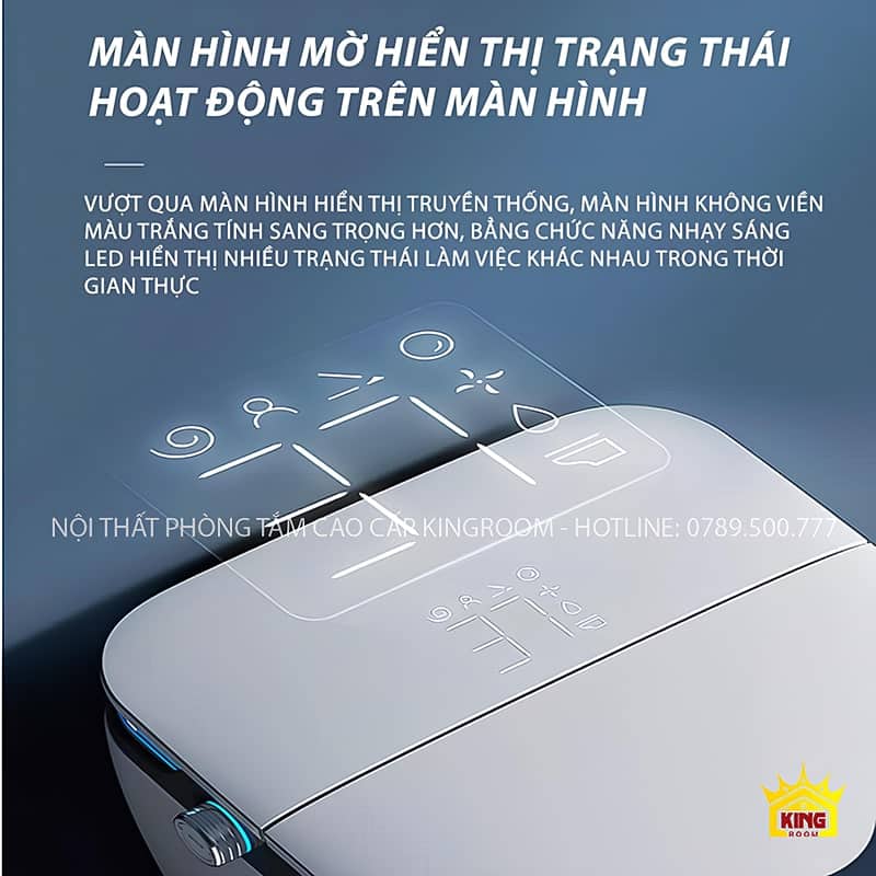 Màn hình hiển thị trạng thái hoạt động của bồn cầu thông minh NA5