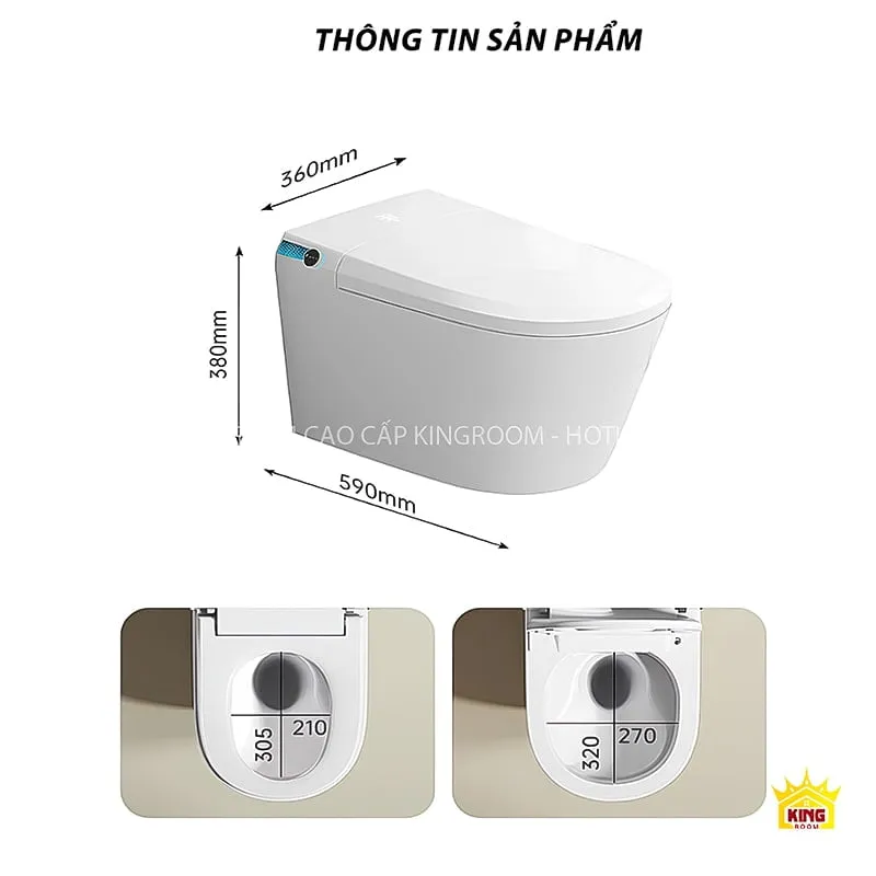 Thông tin kích thước sản phẩm bồn cầu thông minh SV5