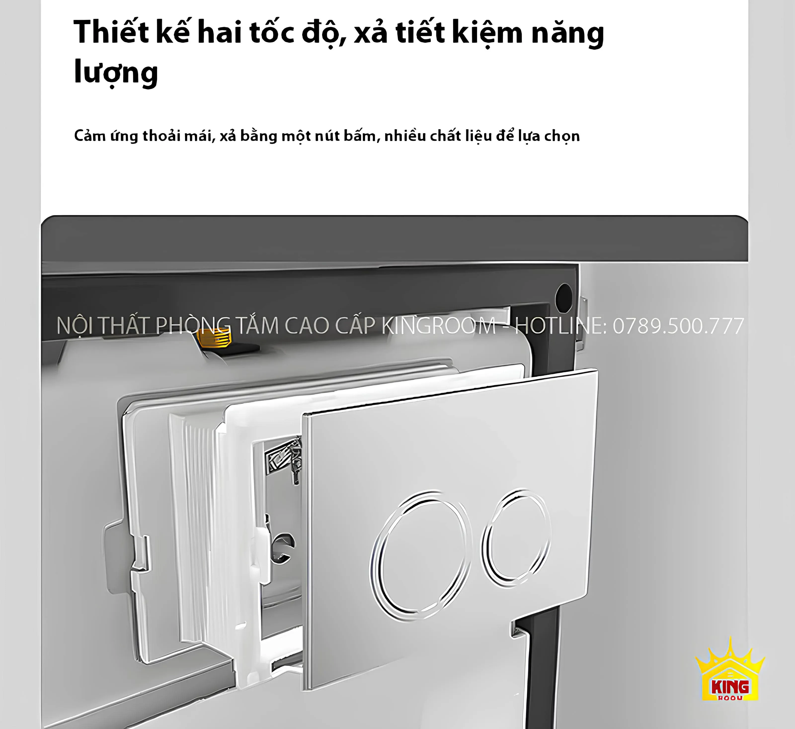 Thiết kế hai tốc độ của Bồn Cầu Trứng, xả tiết kiệm năng lượng.