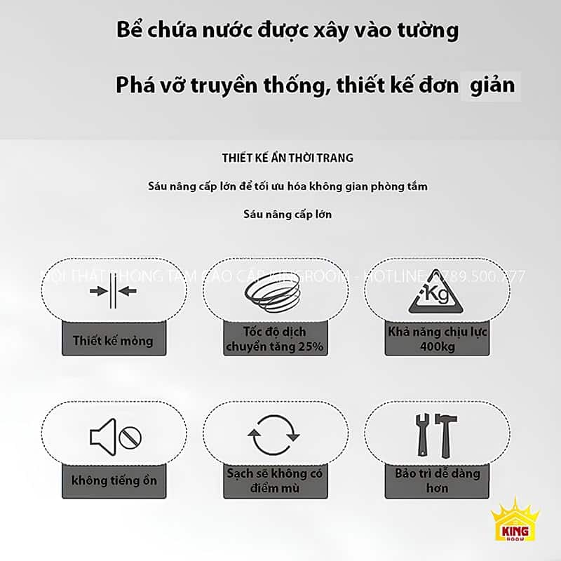 Bồn cầu trứng với bể chứa nước được xây vào tường, phá vỡ truyền thống.