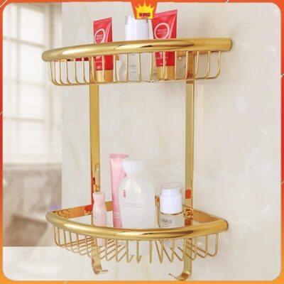 Kệ góc nhà tắm bằng đồng mạ vàng SG9