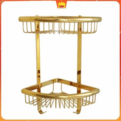 Kệ góc nhà tắm bằng đồng mạ vàng SG9