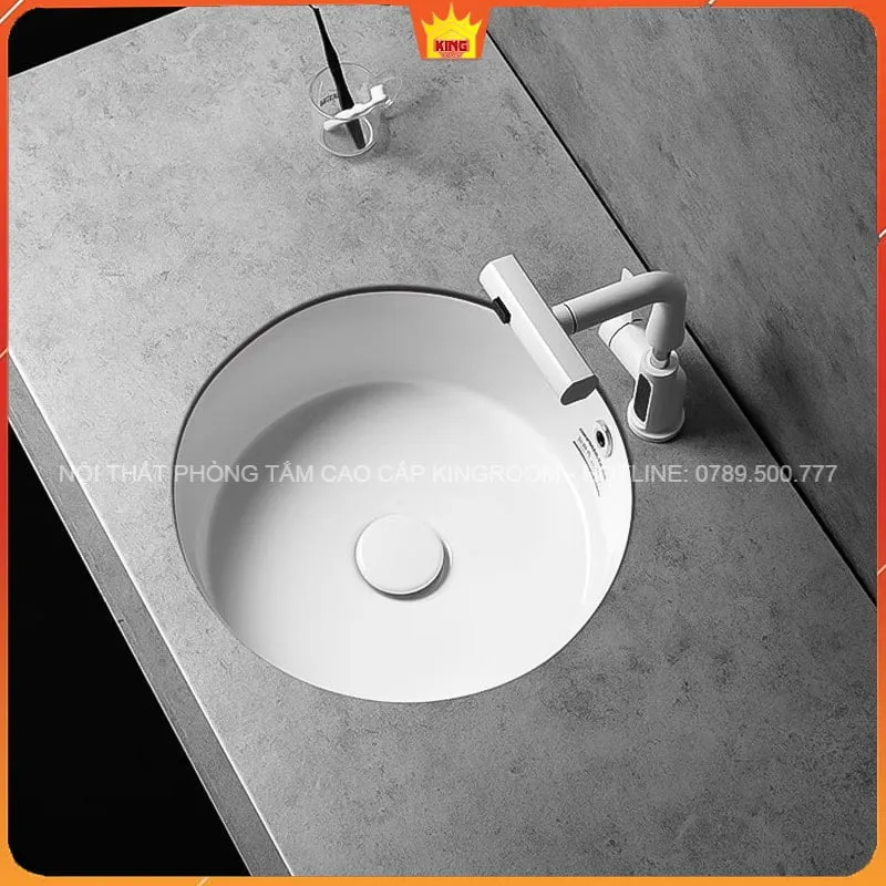 Lavabo Âm Bàn Aqua TA50 trên nền bàn đá