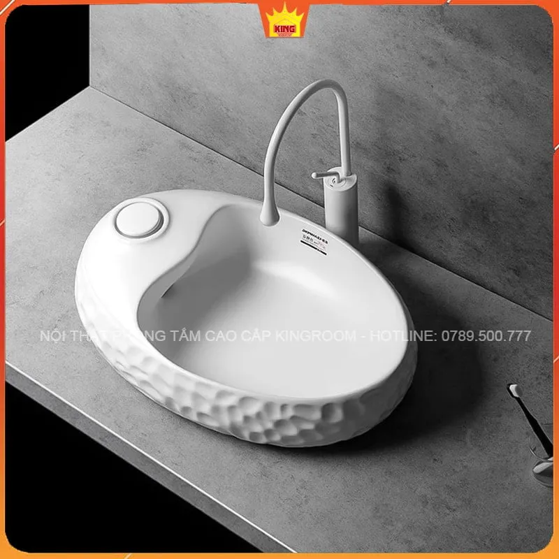 Lavabo Đặt Bàn Aqua SX54 chất liệu gốm sứ cao cấp