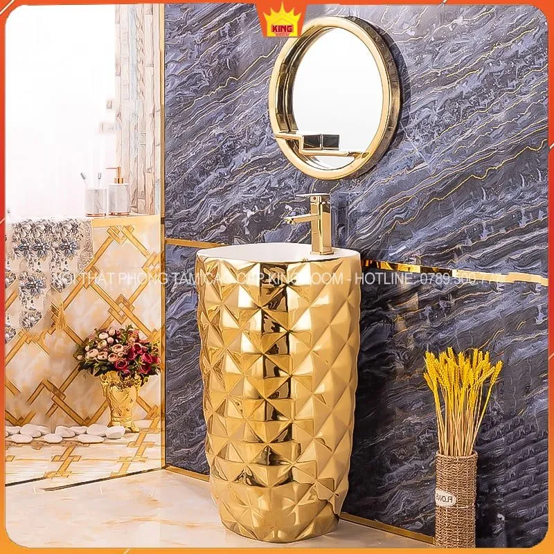 Lavabo đứng mạ vàng Aqua AD22