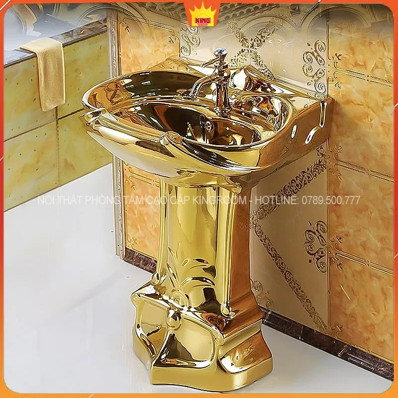 Lavabo đứng mạ vàng Aqua QS6