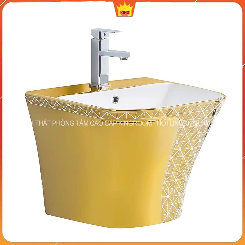 Lavabo treo tường mạ vàng Aqua FH30