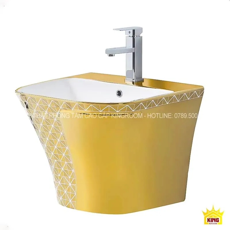 Lavabo treo tường mạ vàng Aqua FH30