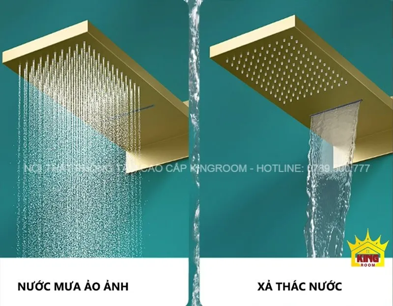 Bạn có thể chọn xả thác nước hoặc nước mưa ảo ảnh