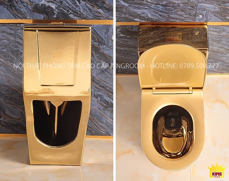 Bồn cầu dát vàng Dubai AM80 Dễ dàng lắp đặt và sử dụng