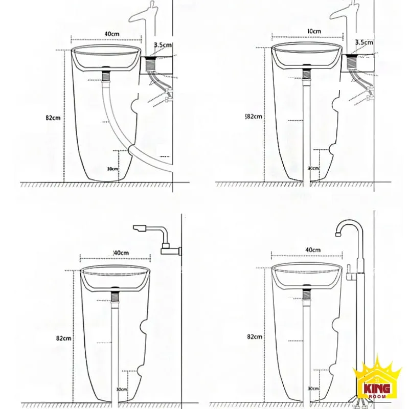 Kích thước lắp đặt của bồn rửa 21D