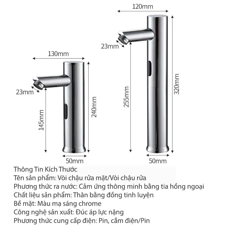 Kích thước vòi SQ80