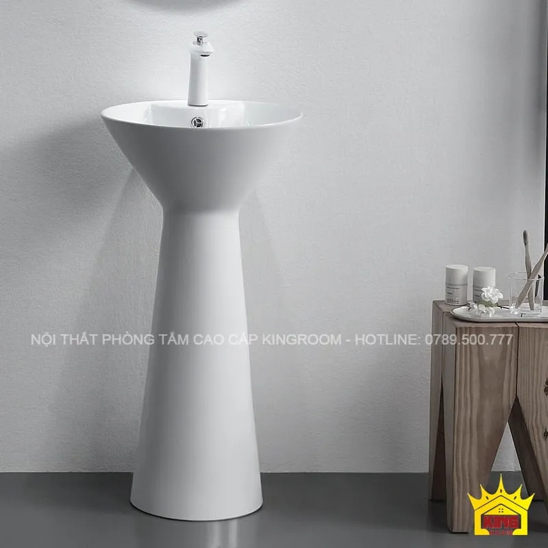 Lavabo liền khối Aqua BS30 màu trắng thuần khiết