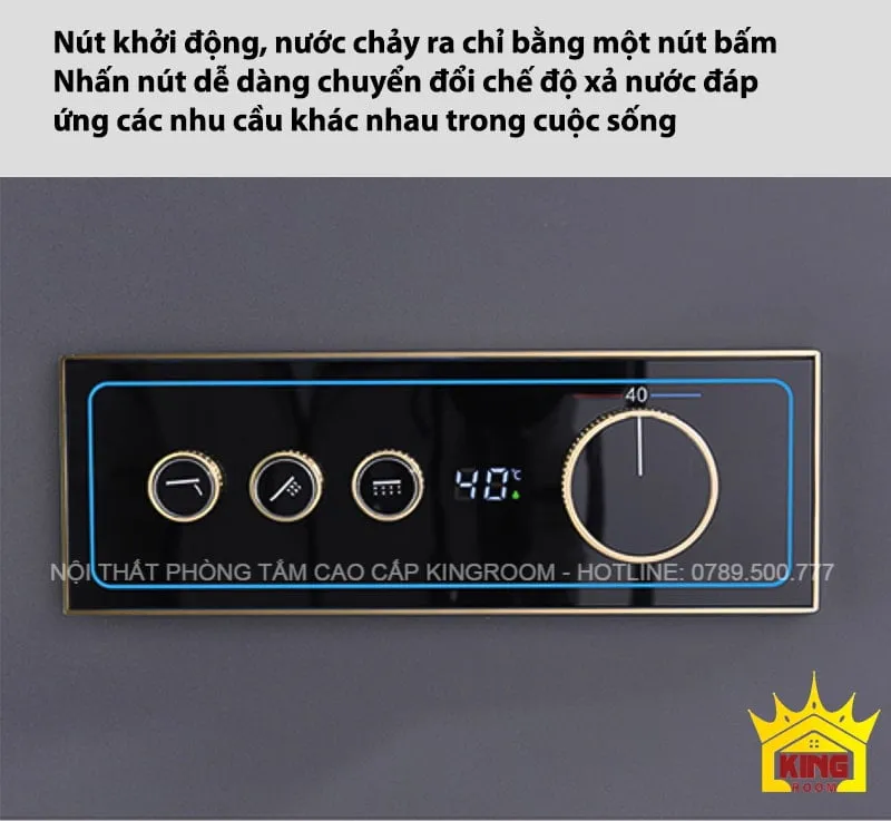 Nút khởi động và nước chảy ra chỉ bằng một nút bấm