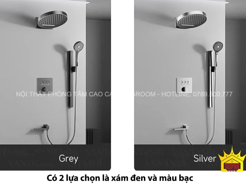 Vòi DS80 có 2 màu xám đen và bạc ấn tượng