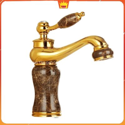 Vòi Lavabo mạ vàng bọc đá cẩm thạch Aqua AG60