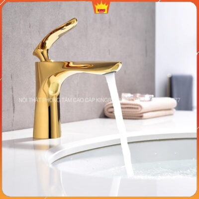 Vòi nước Lavabo bằng đồng mạ vàng LS80 sang trọng, tinh tế