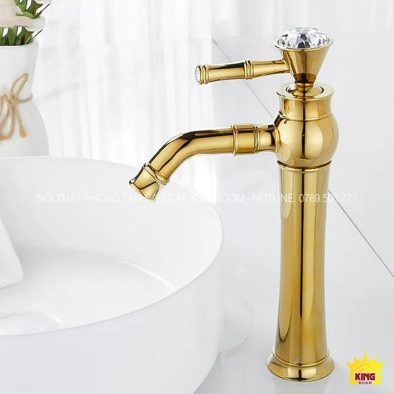 Vòi nước Lavabo mạ vàng VT50 phong cách châu Âu