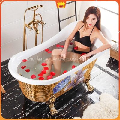 Bồn tắm cổ điển khảm vàng AS80