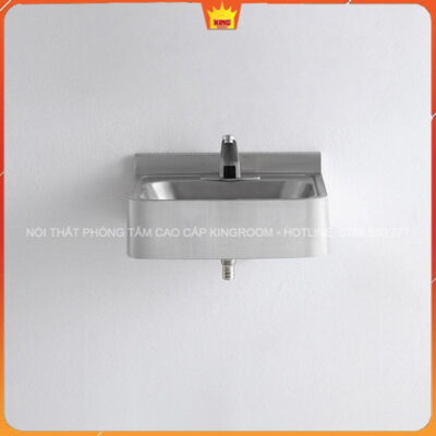 Lavabo Inox Treo Tường Aqua DC50 gắn tường đơn giản.