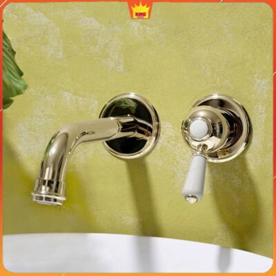 Vòi lavabo âm tường cổ điển Aqua 80RT