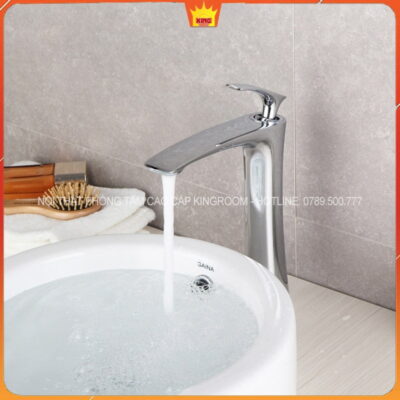 Vòi lavabo nóng lạnh Aqua AD10 lắp chậu nổi, xả tạo bọt chống bắn nước