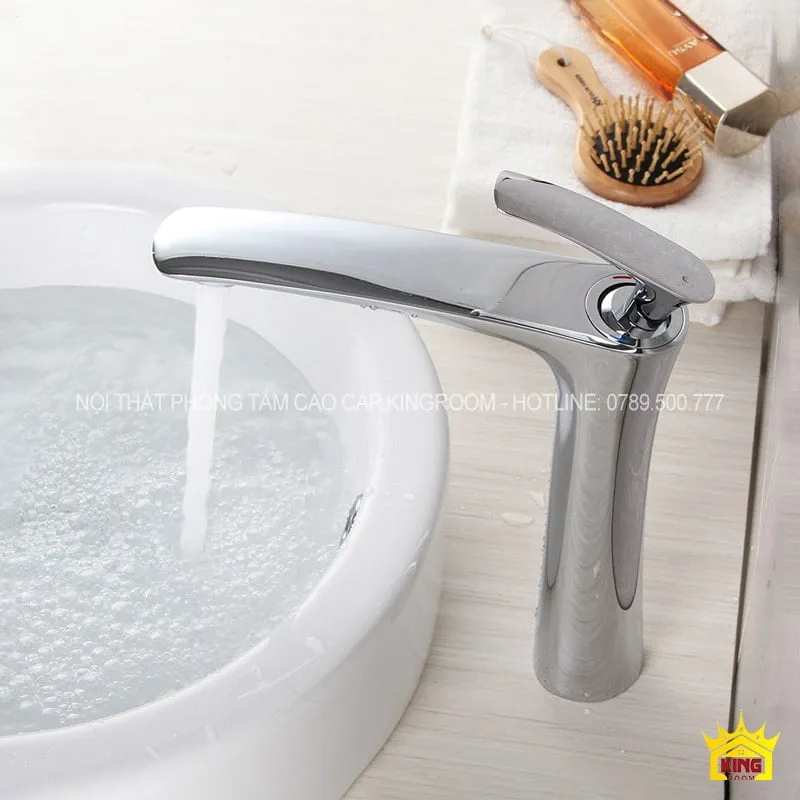 Vòi lavabo nóng lạnh Aqua AD10 đầu vòi thiết kế tổ ong tạo bọt xả nước mềm chống bắn