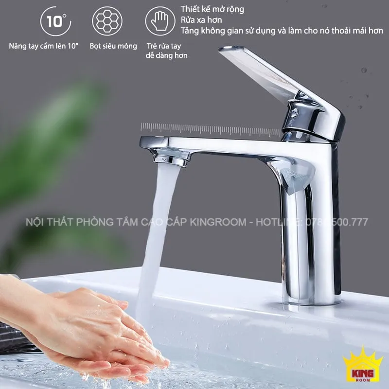 Vòi Lavabo Nóng Lạnh Aqua A50 với thiết kế hiện đại và khả năng rửa tay thoải mái.