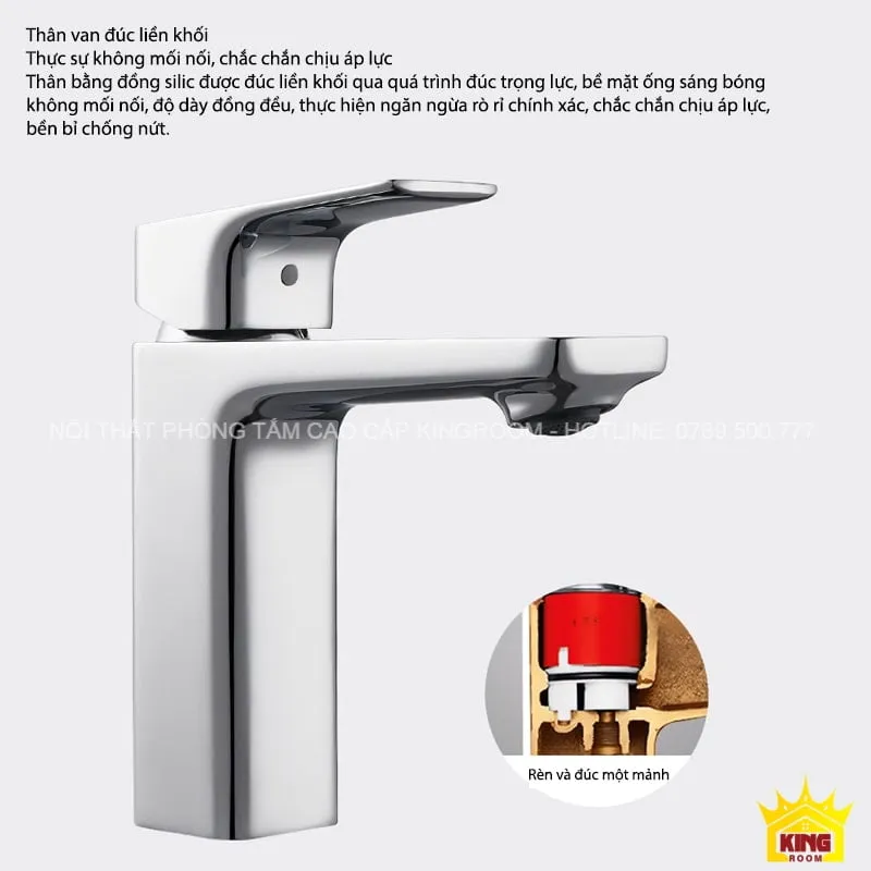 Thân van đúc liền khối của Vòi Lavabo Nóng Lạnh Aqua KL9