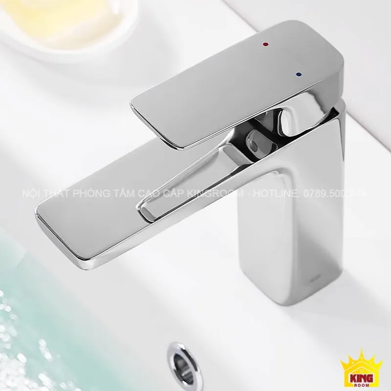 Vòi Lavabo Nóng Lạnh Aqua KL9 với thiết kế nghệ thuật hình vuông