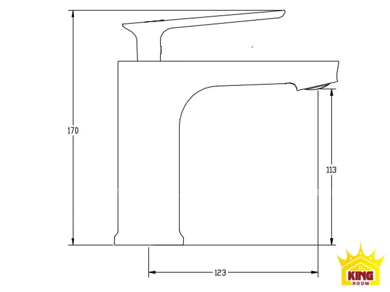 Sơ đồ kỹ thuật vòi Aqua SS30 với các kích thước cụ thể