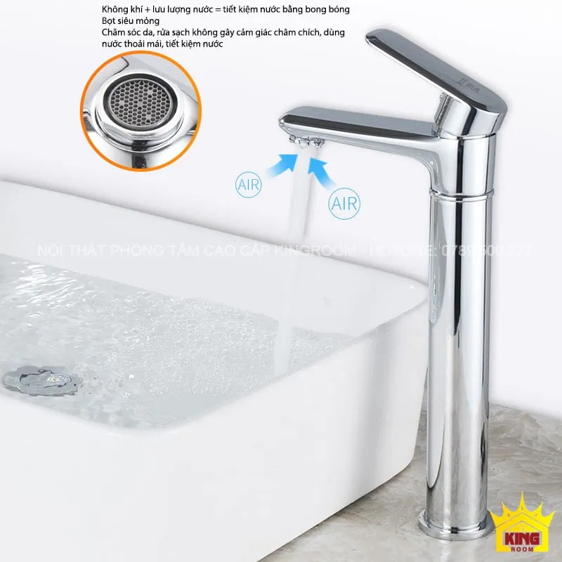 Vòi Lavabo Nóng Lạnh Aqua TA4 với thiết kế tiết kiệm nước và dễ sử dụng.