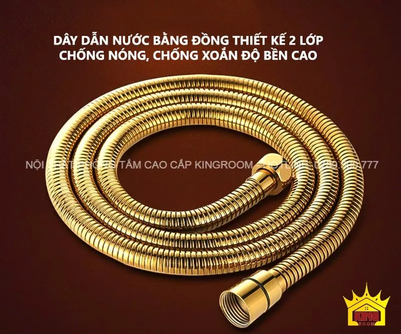  Dây dẫn nước bằng đồng thiết kế 2 lớp, chống nóng và chống xoắn với độ bền cao