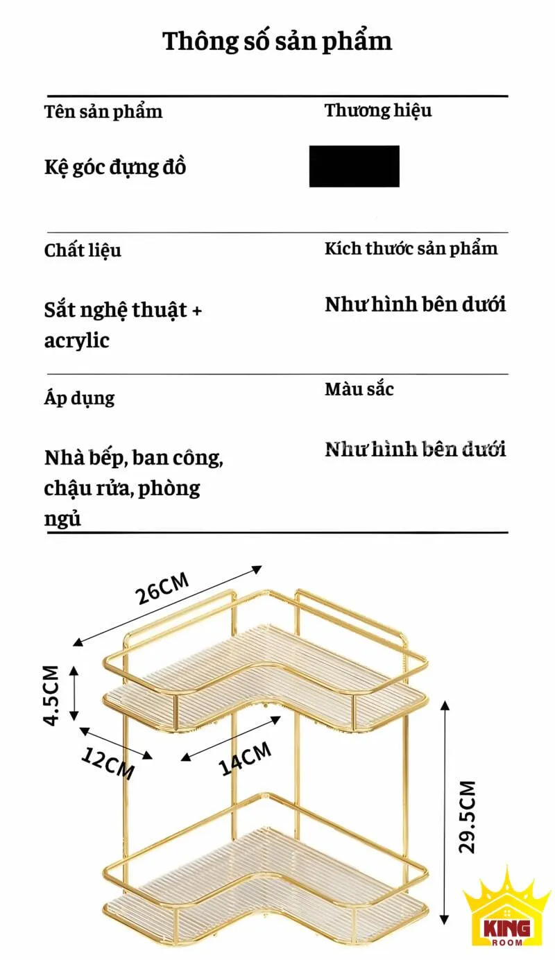 Thông số kích thước chi tiết và thiết kế góc cạnh phù hợp cho nhiều không gian