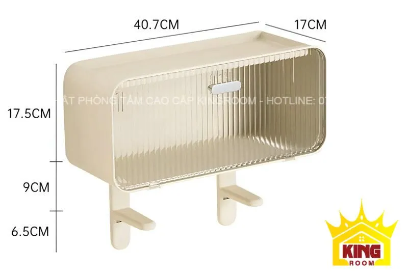 Kệ treo tường kích thước 40.7x17x17.5cm, thiết kế tiện lợi