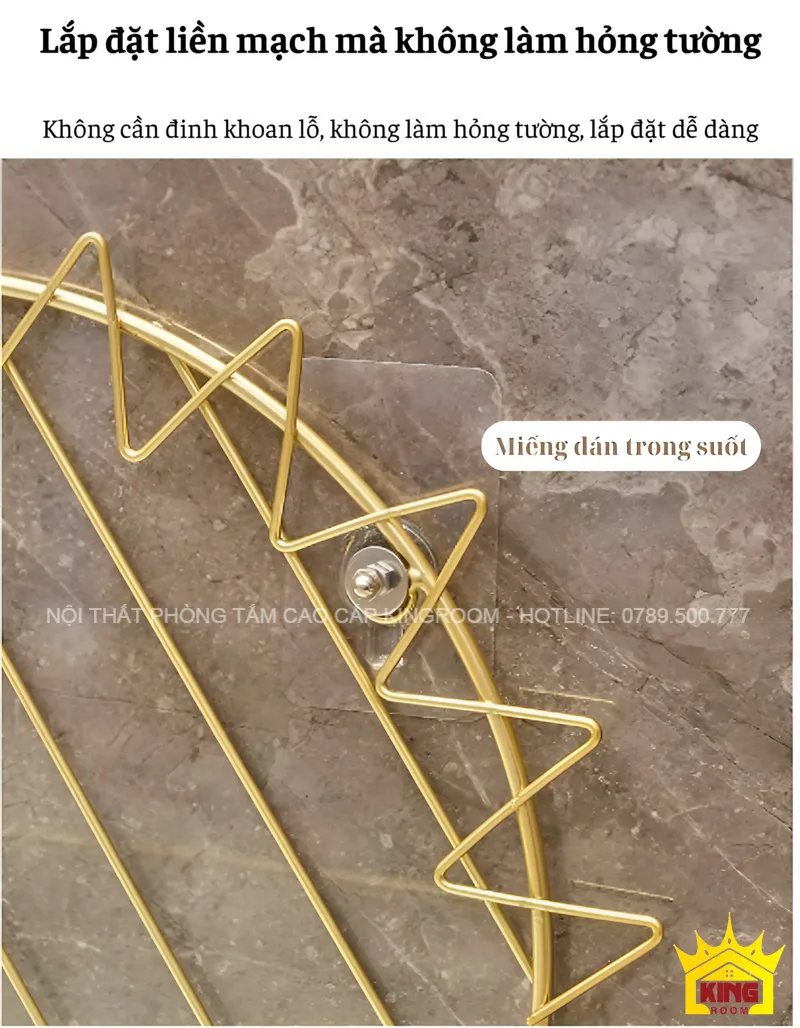 Lắp đặt dễ dàng không cần khoan tường.