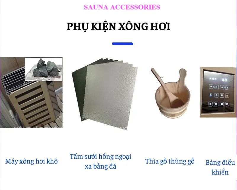 Phụ kiện xông hơi đi kèm đầy đủ