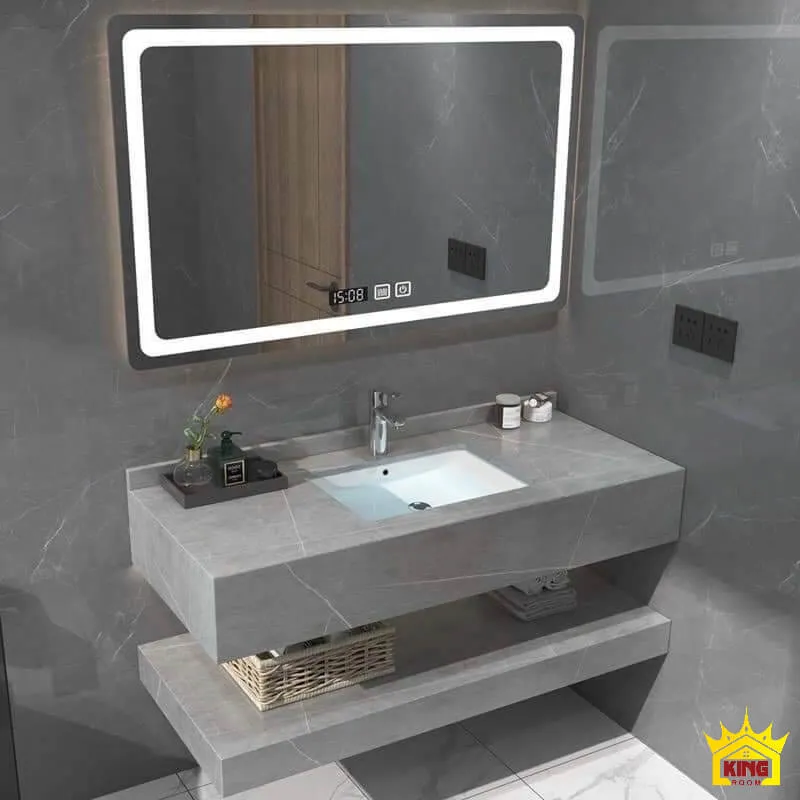 Mẫu tủ lavabo mặt đá đẹp sang trọng