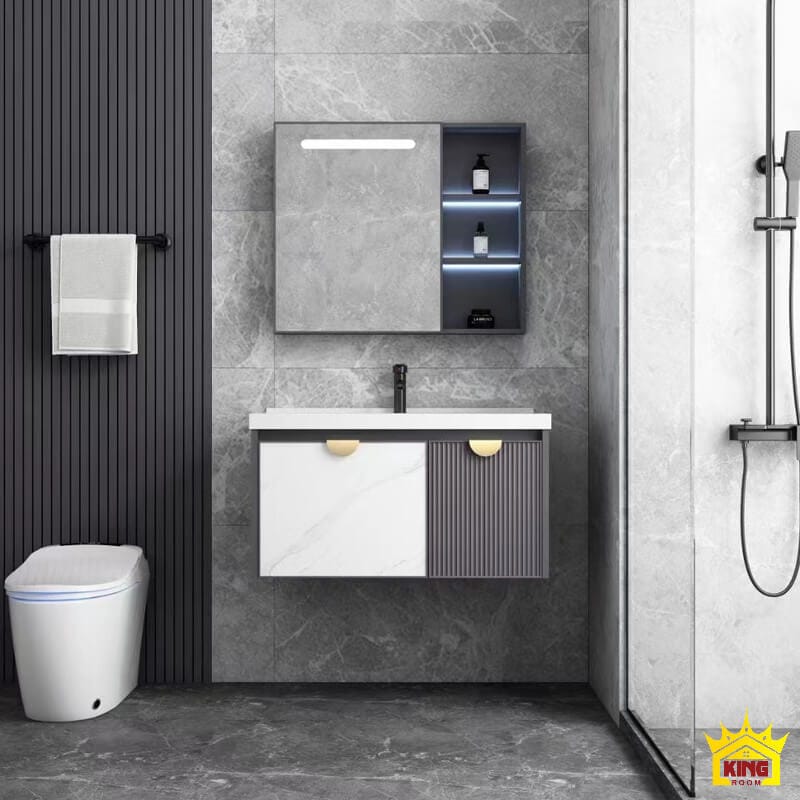 Mẫu tủ lavabo mặt đá nhân tạo