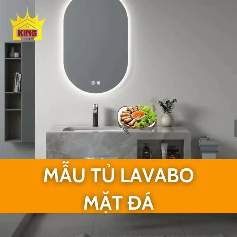 Mẫu tủ lavabo mặt đá